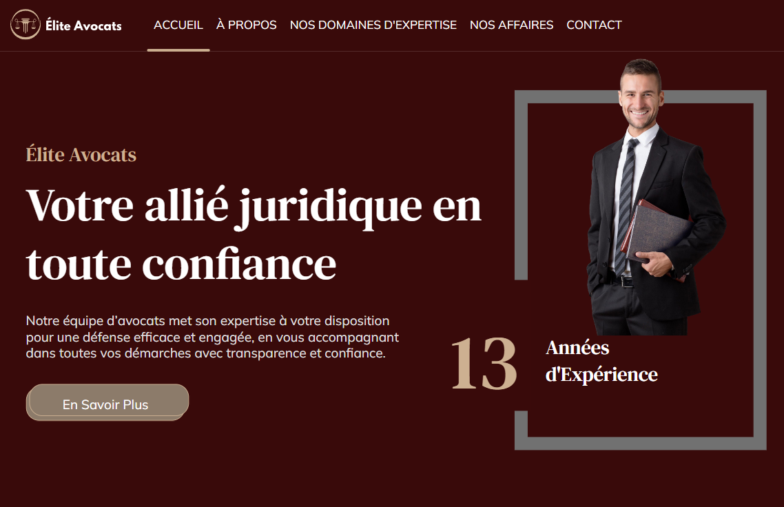 Site vitrine pour un cabinet d'avocats